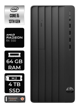 HP Pro Tower 290 G9 8T2W9ES Harici Radeon RX 550 Intel Core i5 13500 64 GB Ram 4 TB SSD Tower FreeDos Masaüstü Bilgisayar + PER4 BELLEK
