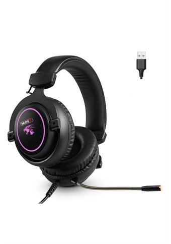 Midex GMR-X40V USB Type C Gürültü Önleyici Mikrofonlu Kablolu Oyuncu Kulak Üstü Kulaklık Siyah