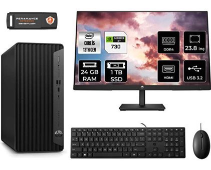 HP Pro Tower 290 G9 8T2W9ESMNT2323 Harici GeForce GT 730 4 GB Intel Core i5 13500 24 GB Ram 1 TB SSD Tower FreeDos 23.8 inç Monitörlü Masaüstü Bilgisayar + PER4 BELLEK