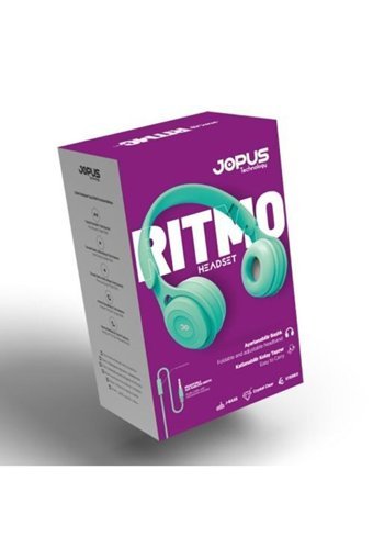Jopus 3.5 mm Gürültü Önleyici Mikrofonlu Kablolu Kulak Üstü Kulaklık Yeşil
