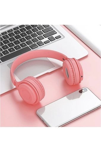 Jopus JPS-JS80 3.5 mm Gürültü Önleyici Mikrofonlu Kablolu Kulak Üstü Kulaklık Pembe