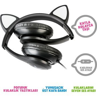 Polosmart FS56 3.5 mm Mikrofonlu Kablolu Kulak Üstü Kulaklık Siyah
