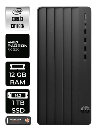 HP Pro Tower 290 G9 8T2X0ES Harici Radeon RX 550 Intel Core i3 13100 12 GB Ram 1 TB SSD Tower FreeDos Masaüstü Bilgisayar + PER4 BELLEK