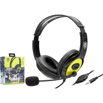 Hadron KR-GM704 3.5 mm Mikrofonlu Kablolu Oyuncu Kulak Üstü Kulaklık Sarı