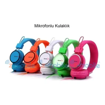 ZORE 3.5 mm Gürültü Önleyici Kablolu Kulak Üstü Kulaklık Pembe