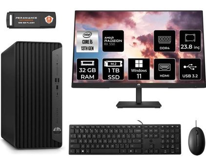 HP Pro Tower 290 G9 8T2W9ESMNT1428 Harici Radeon RX 550 Intel Core i5 13500 32 GB Ram 1 TB SSD Tower Windows 11 Pro 23.8 inç Monitörlü Masaüstü Bilgisayar + PER4 BELLEK
