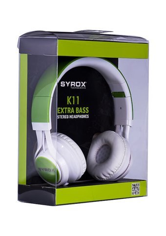 Syrox J-50 K11 3.5 mm Kablolu Kulak Üstü Kulaklık Yeşil