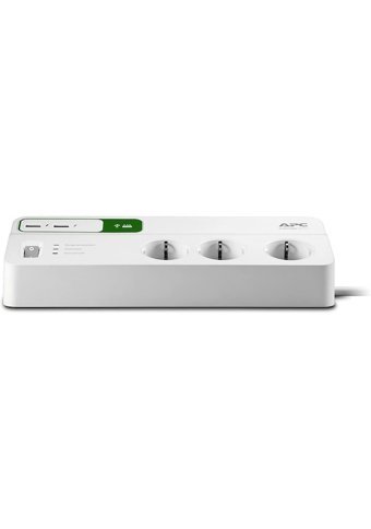 Apc By Schneider Electric Pm6U-Gr 6'lı Soket 2 metre 2'li USB Kablolu Çiftli 1836 J Akım Korumalı Priz