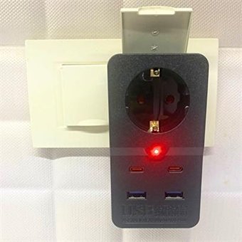 Vaykast Tekli Soket 4'lü USB Kablosuz Tekli Akım Korumalı Priz