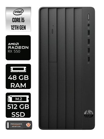 HP Pro Tower 290 G9 6D3A5EA Harici Radeon RX 550 Intel Core i5 12500 48 GB Ram 512 GB SSD Tower Windows 11 Home Masaüstü Bilgisayar + PER4 BELLEK