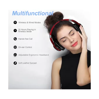 Lenovo HD200 Bluetooth Gürültü Önleyici Mikrofonlu Kablosuz Kulak Üstü Kulaklık Kırmızı