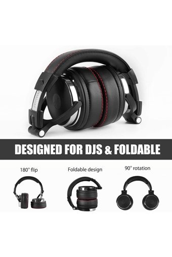 Oneodio PRO50 3.5 mm Mikrofonlu Kablolu DJ Kulak Üstü Kulaklık Siyah