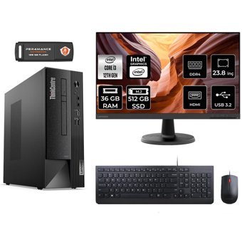 Lenovo Thinkcentre Neo 50S 11SX002VTX Harici GeForce RTX 3060 Ti Intel Core i3 12100 36 GB Ram 512 GB SSD Tower FreeDos 23.8 inç Monitörlü Masaüstü Bilgisayar