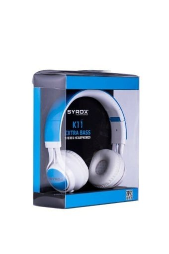 Syrox K11 3.5 mm Gürültü Önleyici Mikrofonlu Kulak Üstü Kulaklık Lacivert