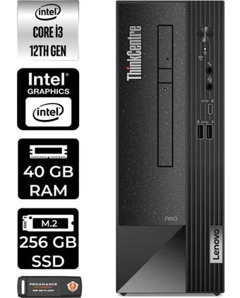 Lenovo Thinkcentre Neo 50S 11SX002VTXP336 Harici GeForce RTX 3060 Ti Intel Core i3 12100 40 GB Ram 256 GB SSD Tower FreeDos Masaüstü Bilgisayar + PER4 BELLEK