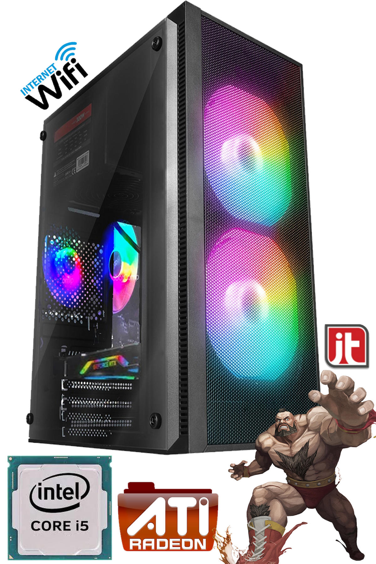 J-Tech GX382 Harici Radeon R7 240 Intel Core i5 700 8 GB Ram 256 GB SSD Tower FreeDos Masaüstü Bilgisayar