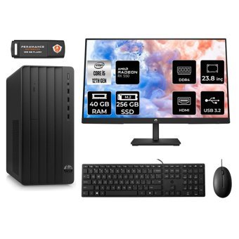 HP Tower 290 G9 6D3A5EA Harici Radeon RX 550 Intel Core i5 12500 40 GB Ram 256 GB SSD Tower FreeDos 23.8 inç Monitörlü Masaüstü Bilgisayar