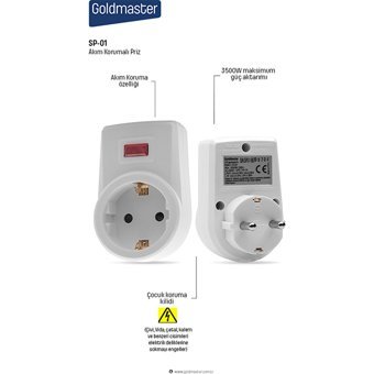Goldmaster Sp-01 Tekli Soket Kablosuz Tekli Akım Korumalı Priz
