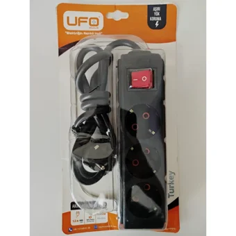 Ufo Electric 30410 3'lü Soket 1.5 metre Kablolu Tekli Akım Korumalı Priz