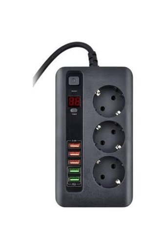 Paleon Bkl-04 3'lü Soket 1.5 metre 5'li USB Kablolu Çiftli Akım Korumalı Priz