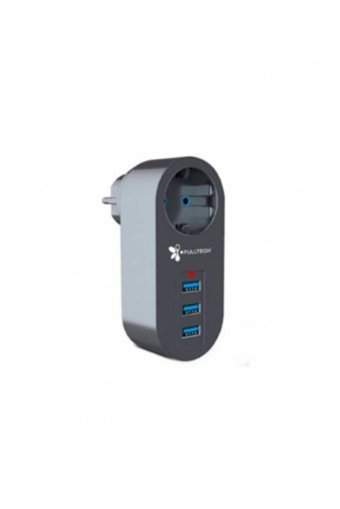 FullTech Ftr-07 Tekli Soket 3'lü USB Kablosuz Tekli Akım Korumalı Priz