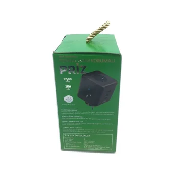 Fulltech Ftr-09 3'lü Soket 3'lü USB Kablosuz Tekli 2500 J Akım Korumalı Priz