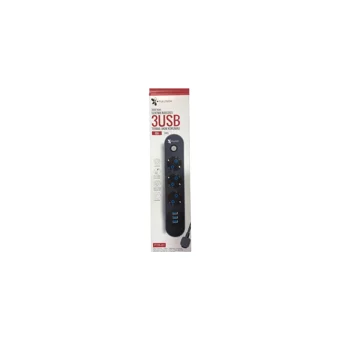 Fulltech Ftr-01 4'lü Soket 2 metre 3'lü USB Kablolu Çiftli Akım Korumalı Priz