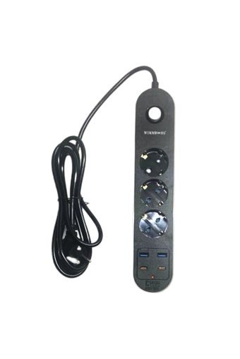 WINNBOSS 3'lü Soket 2 metre 2'li USB Kablolu Çiftli Akım Korumalı Priz