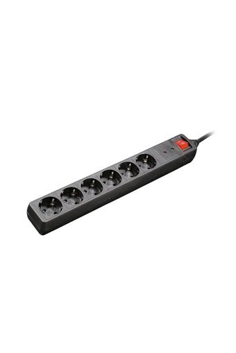 Hama Hm 137311 6'lı Soket 2 metre Kablolu Tekli 375 J Akım Korumalı Priz