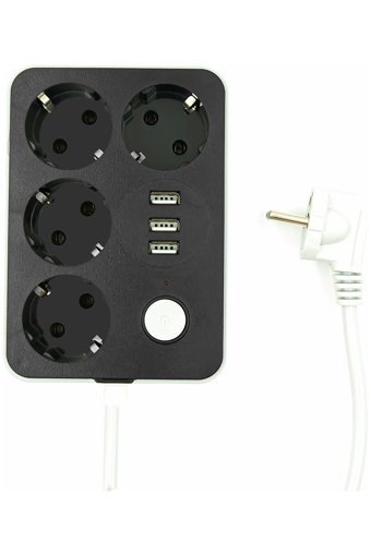 Hyd Tycznorahn168979549060452 4'lü Soket 1 metre 3'lü USB Kablolu Çiftli Akım Korumalı Priz