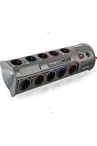 S-Link Sp10Af 10'lu Soket 1.8 metre 2'li USB Kablolu Çiftli 1800 J Akım Korumalı Priz