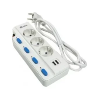 Rutter Fra-105U 3'lü Soket 1.5 metre 2'li USB Kablolu Tekli Akım Korumalı Priz