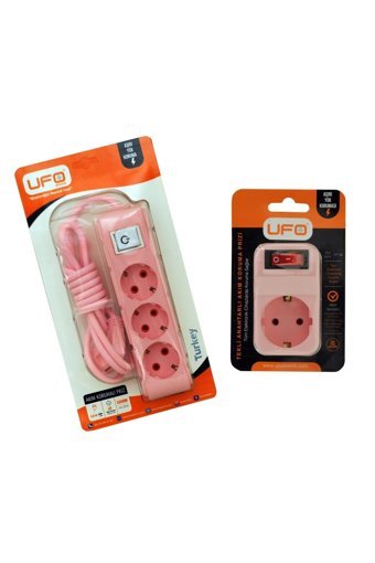 Ufo Electric 3'lü Soket 2.5 metre 2'li USB Kablolu Tekli Akım Korumalı Priz