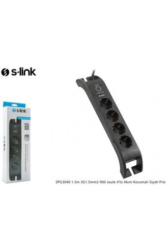 S-Link Spg3040 4'lü Soket 2 metre 2'li USB Kablolu Tekli 900 J Akım Korumalı Priz