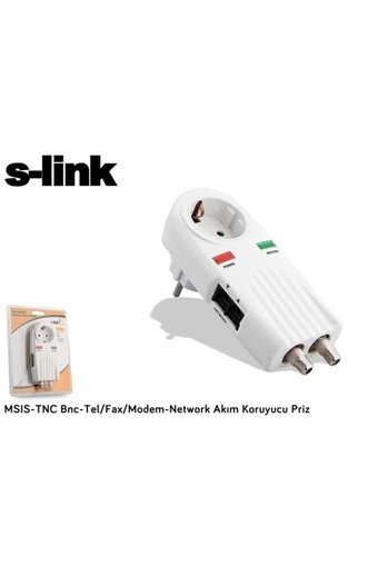 S-Link Msıs-Tnc Tekli Soket Kablosuz Tekli Akım Korumalı Priz