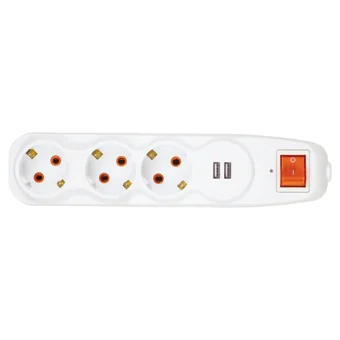 Nilson 3'lü Soket 1.5 metre 2'li USB Kablolu Çiftli Akım Korumalı Priz