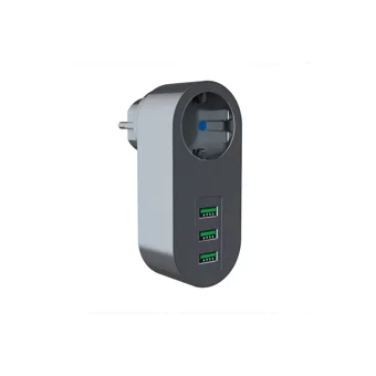 Velliw Tekli Soket 3'lü USB Kablosuz Tekli Akım Korumalı Priz