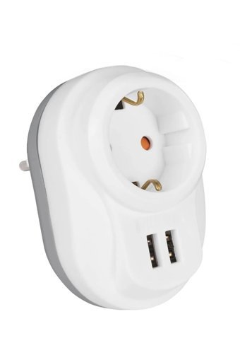 Sebro Elektrik Sbr00067 2'li Soket 2'li USB Kablosuz Tekli Akım Korumalı Priz