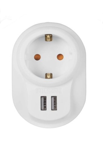 Sebro Elektrik Sbr00067 2'li Soket 2'li USB Kablosuz Tekli Akım Korumalı Priz