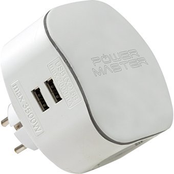 Powermaster Pm-17593 3'lü Soket 2'li USB Kablosuz Çiftli Akım Korumalı Priz
