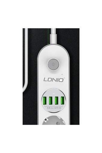 Ldnio Se4432 4'lü Soket 2 metre 4'lü USB Kablolu Tekli Akım Korumalı Priz