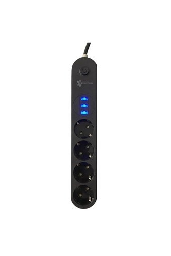 Myglobal P9649S729 4'lü Soket 2 metre 3'lü USB Kablolu Çiftli Akım Korumalı Priz