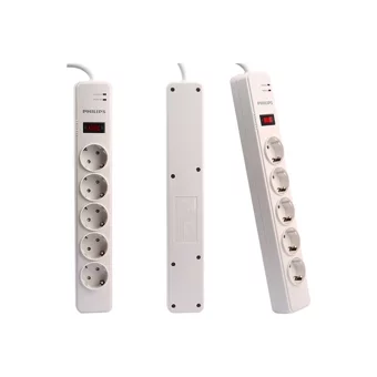 Philips Sps1050B 5'li Soket 2 metre Kablolu Çiftli 2100 J Akım Korumalı Priz