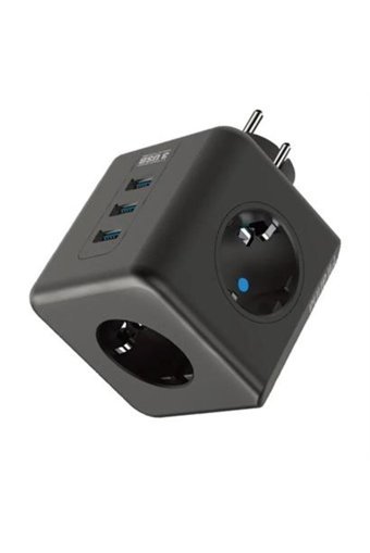Blacksmart Nn78Yt2365 3'lü Soket 3'lü USB Kablolu Çiftli Akım Korumalı Priz
