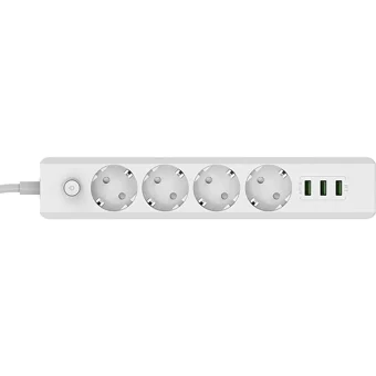 Coverzone 4'lü Soket 2 metre 3'lü USB Kablolu Çiftli Akım Korumalı Priz