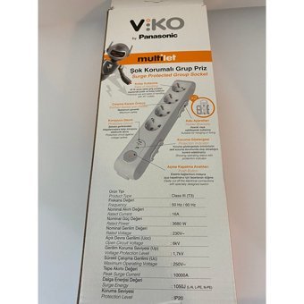 Vi̇ko Multi-Let 90117630 4'lü Soket 1.5 metre Kablolu Tekli 1050 J Akım Korumalı Priz