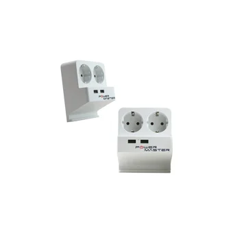 Powermaster 16892 2'li Soket 1.5 metre 2'li USB Kablolu Çiftli 250 J Akım Korumalı Priz