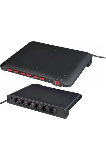 Ermer 1150060 6'lı Soket 2 metre Kablolu Çiftli Akım Korumalı Priz