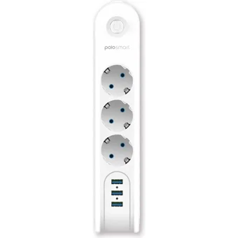 Polosmart Mp09 3'lü Soket 2 metre 3'lü USB Kablolu Çiftli 2500 J Akım Korumalı Priz
