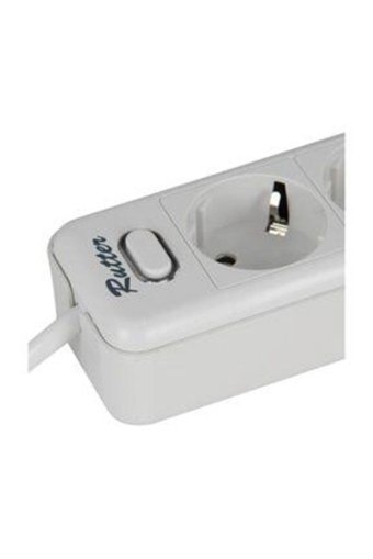 Rutter 75383413 3'lü Soket 1.5 metre 2'li USB Kablolu Çiftli Akım Korumalı Priz